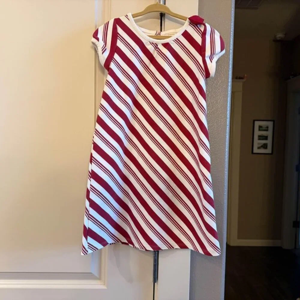 Festive Girl’s Gymboree Candy Cane‎ Striped Holiday Dress-Size 6